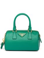 Prada mini sac en cuir à plaque logo - Vert - thumbnail