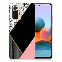 Xiaomi Redmi Note 10 Pro TPU Hoesje Zwart Roze Vormen - thumbnail