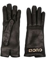 Gucci gants en cuir à logo - Noir