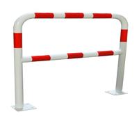 Veiligheidshek rood/wit staal 2000 mm met plaat en bevestigingen – Ø 40 mm