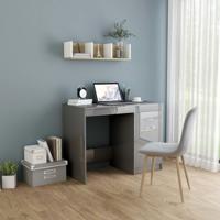 vidaXL Bureau 100x50x76 cm spaanplaat hoogglans grijs