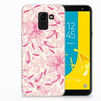 Samsung Galaxy J6 2018 TPU Case Pink Flowers - thumbnail