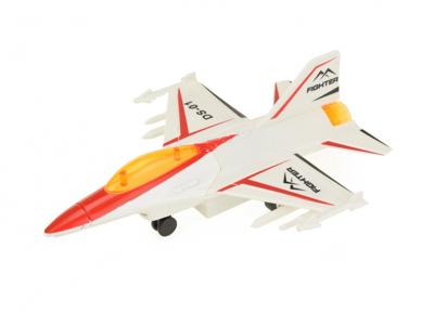 Toi Toys straaljager Metal pull back 15 cm wit