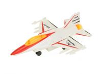 Toi Toys straaljager Metal pull back 15 cm wit