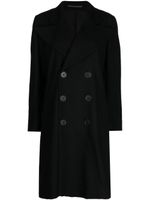 Yohji Yamamoto manteau en laine à boutonnière croisée - Noir