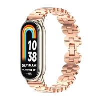 By Qubix - Stalen armband - Rosé goud - Compatible met Xiaomi Smart Band 8 & 9 - Compatible Xiaomi bandje