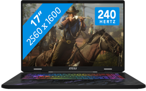 MSI Pulse 17 AI C1VGKG-050NL Intel Core Ultra 7 155H Laptop 43,2 cm (17") Quad HD+ 16 GB DDR5-SDRAM 1 TB SSD NVIDIA GeForce RTX 4070 Wi-Fi 6E (802.11ax) Windows 11 Home Zwart