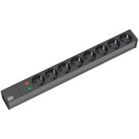 19 inch power strip 8x sockets overvoltage protection 1U (333.534) Stekkerdoos - thumbnail