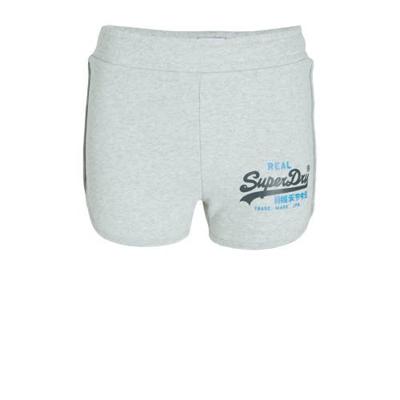 Superdry straight fit sweatshort lichtgrijs