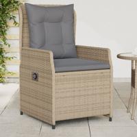 Tuinstoelen 2 st verstelbaar poly rattan beige - thumbnail