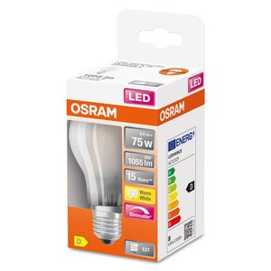 OSRAM 4058075112094 LED-lamp Energielabel D (A - G) E27 Peer 7.5 W = 75 W Warmwit (Ø x l) 60 mm x 105 mm 1 stuk(s)