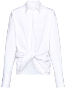 Ferragamo chemise en coton à design cache-cœur - Blanc