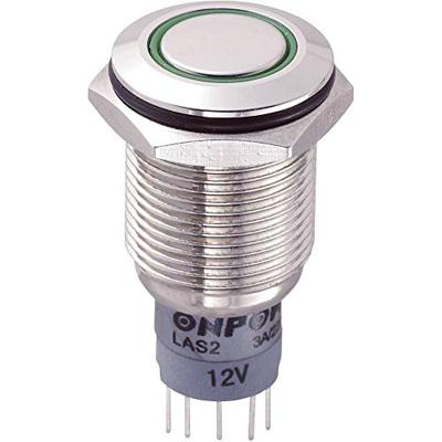 TRU Components 701870 LAS2GQF-11E/G/12V/N/P Vandalismusgeschützter Drucktaster 250 V/AC 3A 1 x Ein/