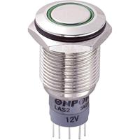 TRU Components 701870 LAS2GQF-11E/G/12V/N/P Vandalismusgeschützter Drucktaster 250 V/AC 3A 1 x Ein/