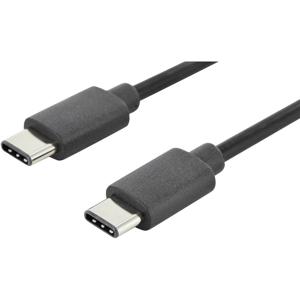 Digitus USB-kabel USB 2.0 USB-C stekker, USB-C stekker 1.80 m Zwart Rond, Stekker past op beide manieren, Afgeschermd (dubbel) AK-300138-018-S