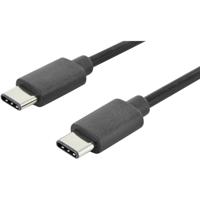 Digitus USB-kabel USB 2.0 USB-C stekker, USB-C stekker 1.80 m Zwart Rond, Stekker past op beide manieren, Afgeschermd (dubbel) AK-300138-018-S - thumbnail