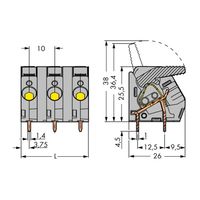 WAGO 2706-206 Veerkrachtklemblok 6.00 mm² Aantal polen 6 Grijs 20 stuk(s)