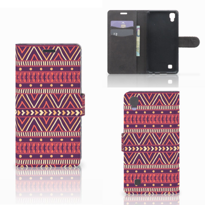 LG X Power Telefoon Hoesje Aztec Paars