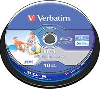 Verbatim BD-R SL Datalife, Blu-Ray-disk 25 GB - 6-voudige brandsnelheid - krasbescherming - 10 stuks spindel