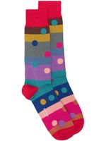 Paul Smith chaussettes rayées à pois - Rouge