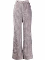 Alberta Ferretti pantalon évasé en velours côtelé - Gris