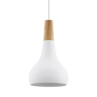 Eglo Moderne hanglamp Sabinar 18cm wit met houtbruin 96981