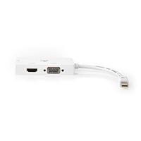 DisplayPort-Adapter - Mini-DisplayPort Male - DVI-D 24+1-Pins Female/HDMI Female/VGA Female 15p - 4K@60Hz - Vernikkeld - Schakelbaar - 0.20 m - Rond - ABS - ABS - Wit - Doos