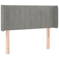 vidaXL Hoofdbord met randen 103x16x78/88 cm fluweel lichtgrijs, hoofdeinde, houten hoofdeinde, bedonderdeel, houten hoofdbord, slaapkamermeubel