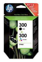 HP 300 originele zwarte/drie-kleuren inktcartridges, 2-pack - thumbnail