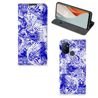 Mobiel BookCase OnePlus Nord N100 Angel Skull Blauw