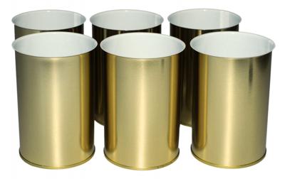 Kids At Work kaarsenhouders junior 12 cm staal goud 6 stuks