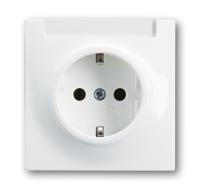 Busch-Jaeger wandcontactdoos met tekstveld randaarde, alpinwit