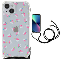 Doorzichtige Silicone Hoesje voor iPhone 14 Plus Unicorns