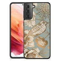 Bloemen Hoesje voor Samsung Galaxy S21 Vintage Bird Flowers - thumbnail