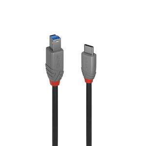 Lindy 36665 USB-kabel 0,5 m USB 3.2 Gen 1 (3.1 Gen 1) USB C USB B Zwart