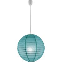 LED Hanglamp - Hangverlichting - Trion Ponton - E27 Fitting - Rond - Mat Turquoise - Papier