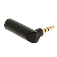 Tiuimk Rechtshoekige 3.5mm Mannelijke naar Vrouwelijke Adapter - Zwart - 4-polige Audio Video Connector