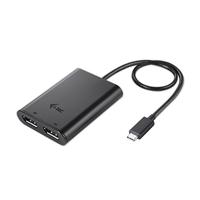 i-tec C31DUAL4KDP USB C naar Dual Display Port Video Adapter 4K HD,Zwart