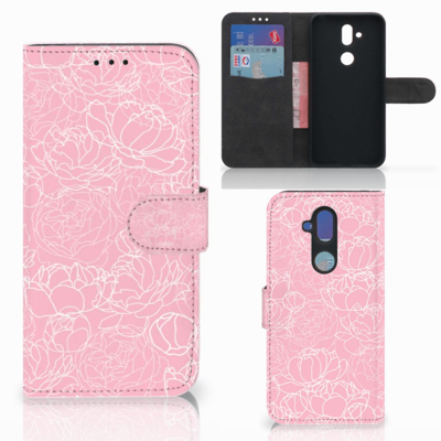 Nokia 8.1 Hoesje White Flowers