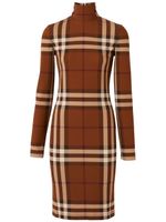 Burberry robe à carreaux - Marron