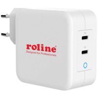 ROLINE USB Oplader met Eurostekker, 2 poorten (2x Type-C PD), GaN, 100W