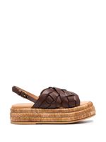 Tod's espadrilles 60 mm en cuir tressé - Marron - thumbnail