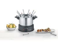 Severin 2470 Fondue 1500 W 8 fonduevorkjes RVS (geborsteld), Zwart - thumbnail