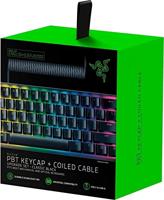 Razer Upgradeset voor PBT-Toetsdoppen en Spiraalkabel (120 Double-shot toetsen, USB-C naar USB-A Kabel, Spiraalkabel) Zwart, US- & UK-Layout