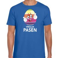 Pasen shirt blauw met vrolijk paasei en duimen schuin omhoog voor heren