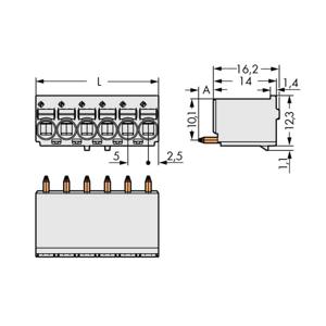 WAGO 2092-1175/200-000 Male behuizing (board) 2092 Totaal aantal polen: 5 Rastermaat: 5 mm Inhoud: 200 stuk(s)