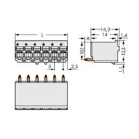 WAGO 2092-1178/200-000 Male behuizing (board) 2092 Totaal aantal polen: 8 Rastermaat: 5 mm Inhoud: 100 stuk(s)