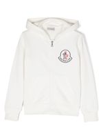 Moncler Enfant hoodie zippé à patch logo - Blanc