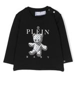 Philipp Plein Junior t-shirt à imprimé ours - Noir