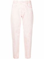 Stella McCartney jean court à effet délavé - Rose